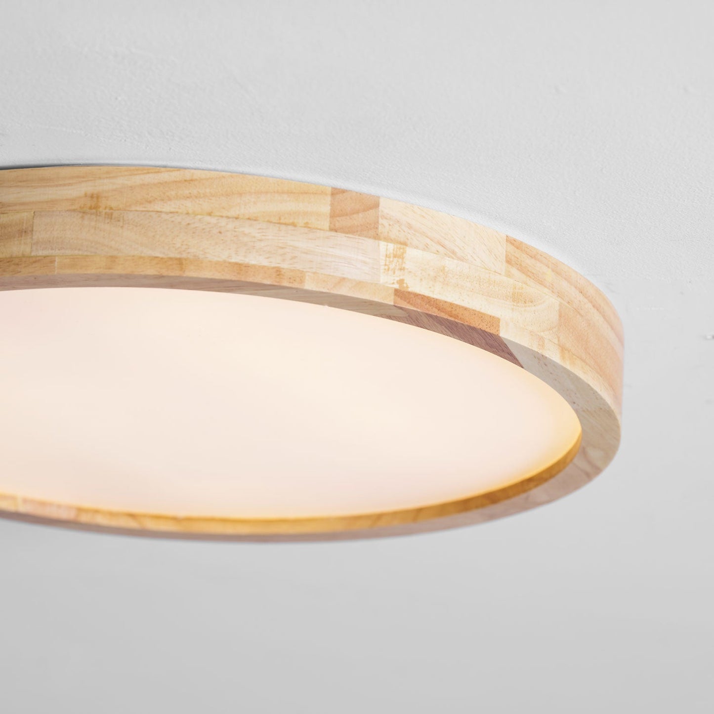 Plafondlamp Scandinavisch met Houten Rand en Geïntegreerd LED
