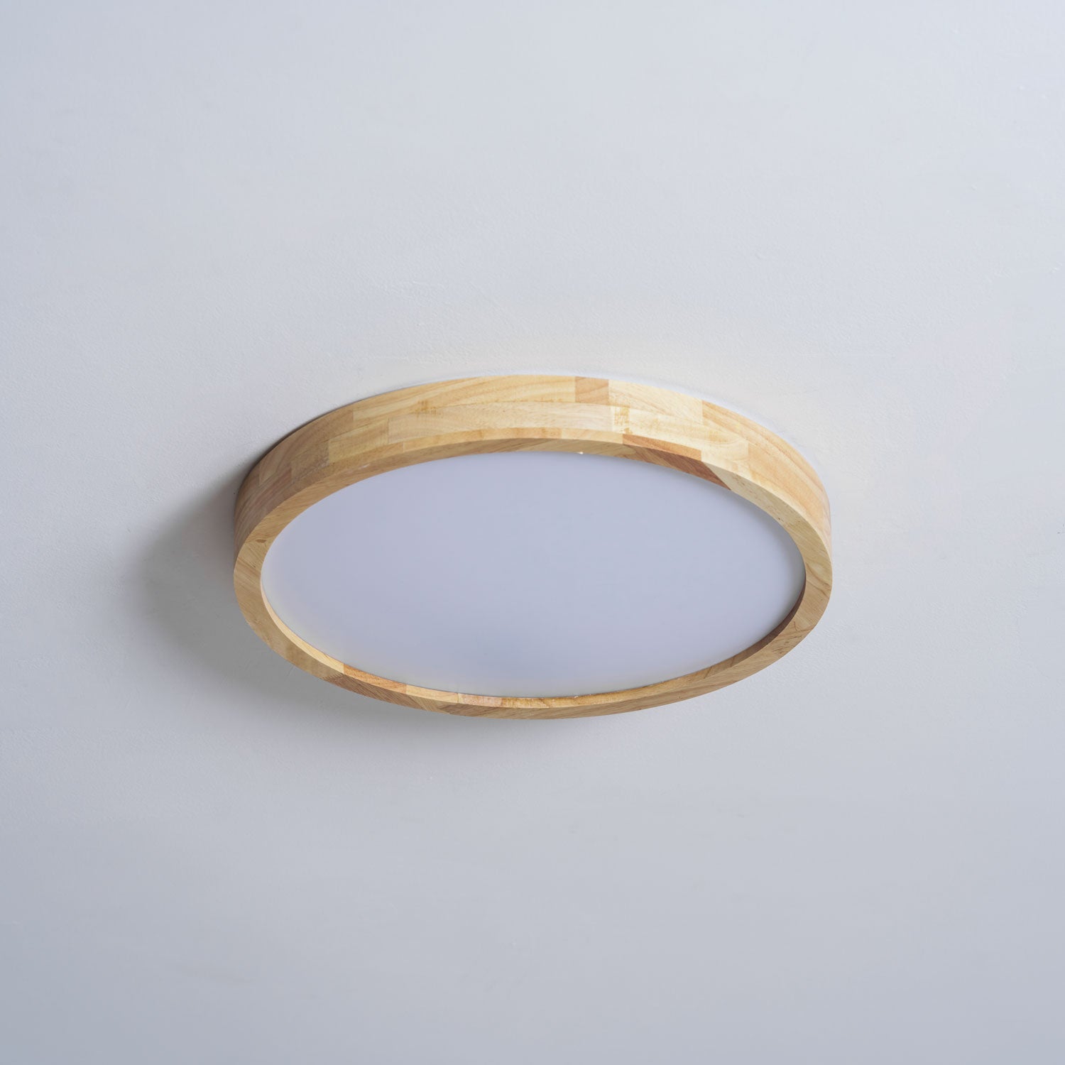 Plafondlamp Scandinavisch met Houten Rand en Geïntegreerd LED ##POS:80##