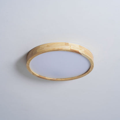 Plafondlamp Scandinavisch met Houten Rand en Geïntegreerd LED ##POS:80##