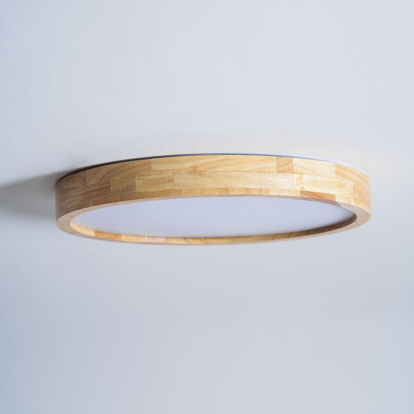Plafondlamp Scandinavisch met Houten Rand en Geïntegreerd LED