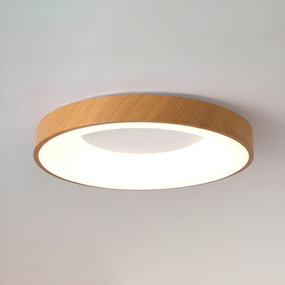 Plafondlamp Scandinavisch met Houtlook Rand en Geïntegreerde LED