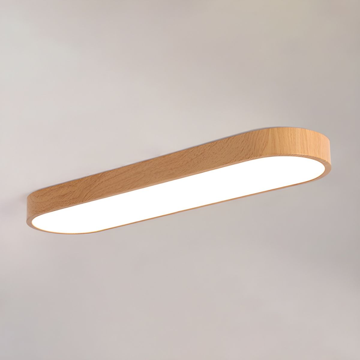 Plafondlamp Scandinavisch met Houtlook Rand en Geïntegreerde LED