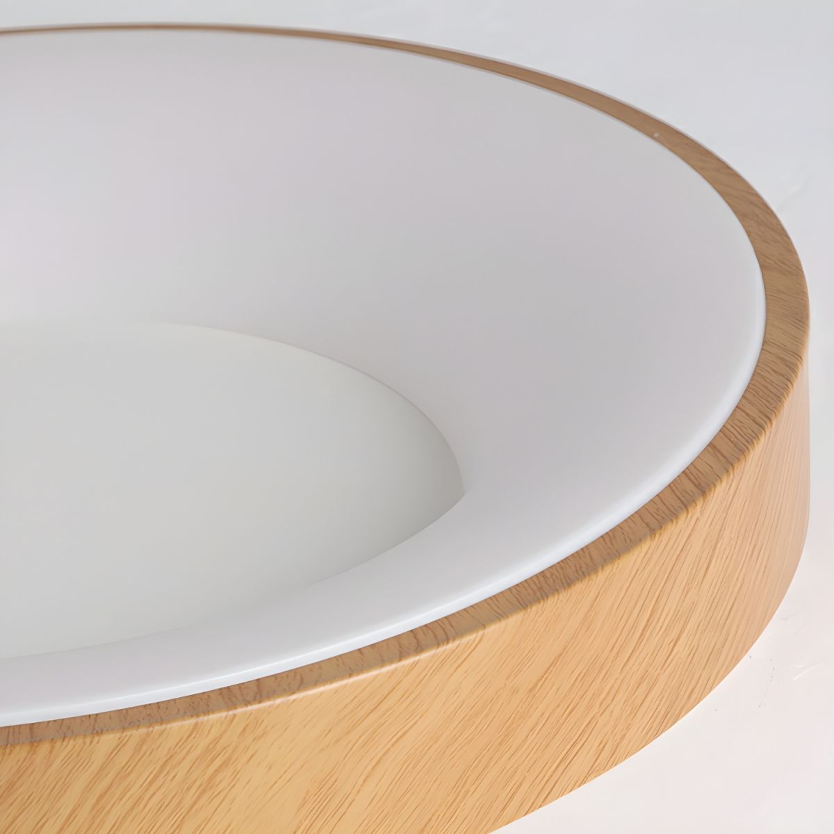 Plafondlamp Scandinavisch met Houtlook Rand en Geïntegreerde LED