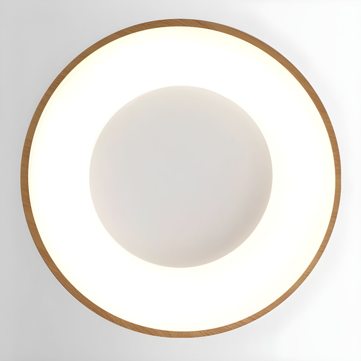 Plafondlamp Scandinavisch met Houtlook Rand en Geïntegreerde LED