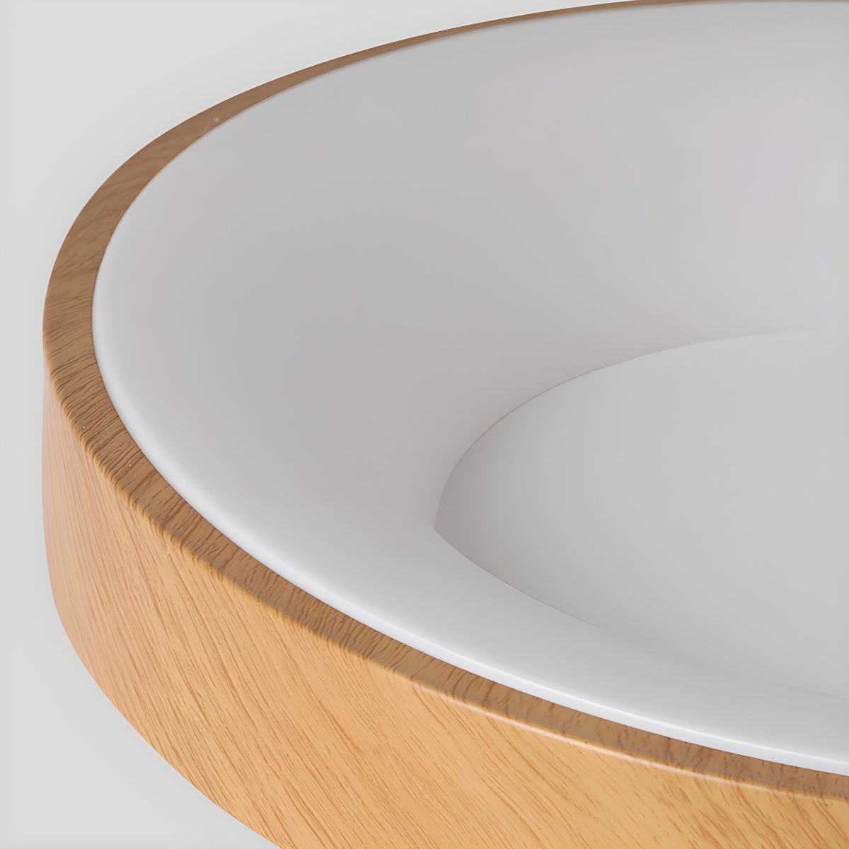 Plafondlamp Scandinavisch met Houtlook Rand en Geïntegreerde LED