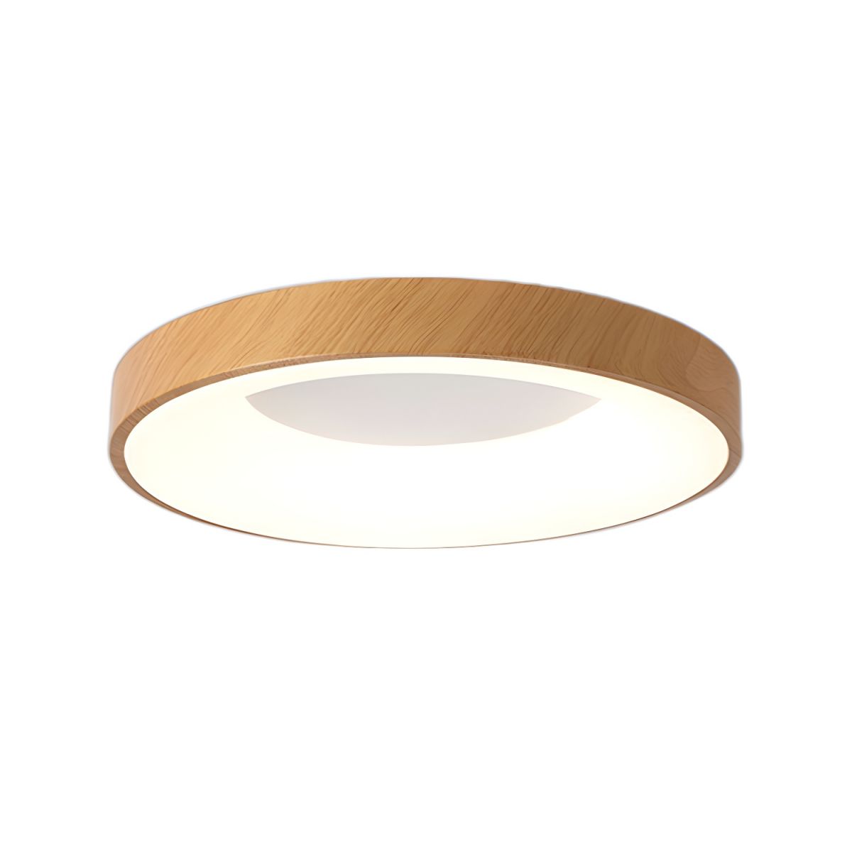 Plafondlamp Scandinavisch met Houtlook Rand en Geïntegreerde LED