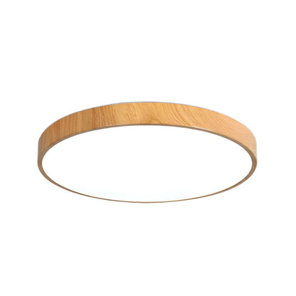 Plafondlamp Scandinavisch met Houtlook Rand en Geïntegreerde LED