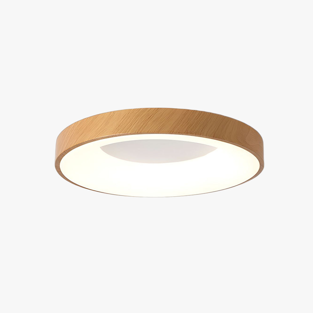 Plafondlamp Scandinavisch met Houtlook Rand en Geïntegreerde LED
