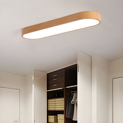 Plafondlamp Scandinavisch met Houtlook Rand en Geïntegreerde LED