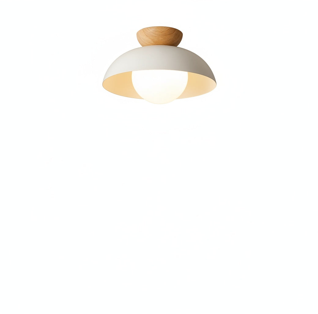 Plafondlamp Scandinavisch met Koepelkap en Glazen Bol, Ø30 cm