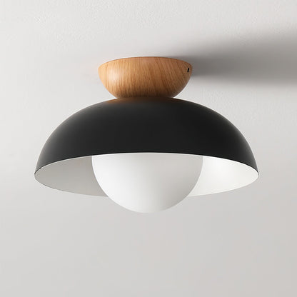 Plafondlamp Scandinavisch met Koepelkap en Glazen Bol, Ø30 cm
