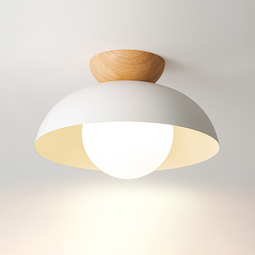 Plafondlamp Scandinavisch met Koepelkap en Glazen Bol, Ø30 cm