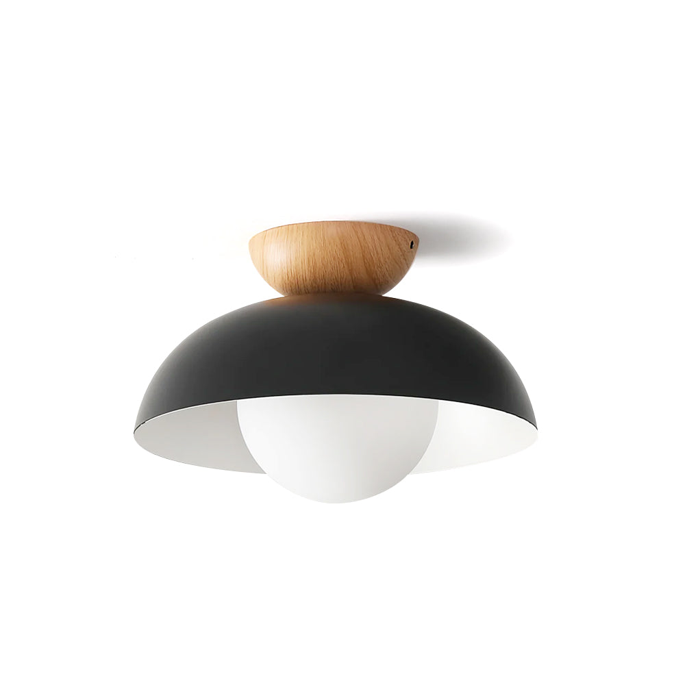 Plafondlamp Scandinavisch met Koepelkap en Glazen Bol, Ø30 cm