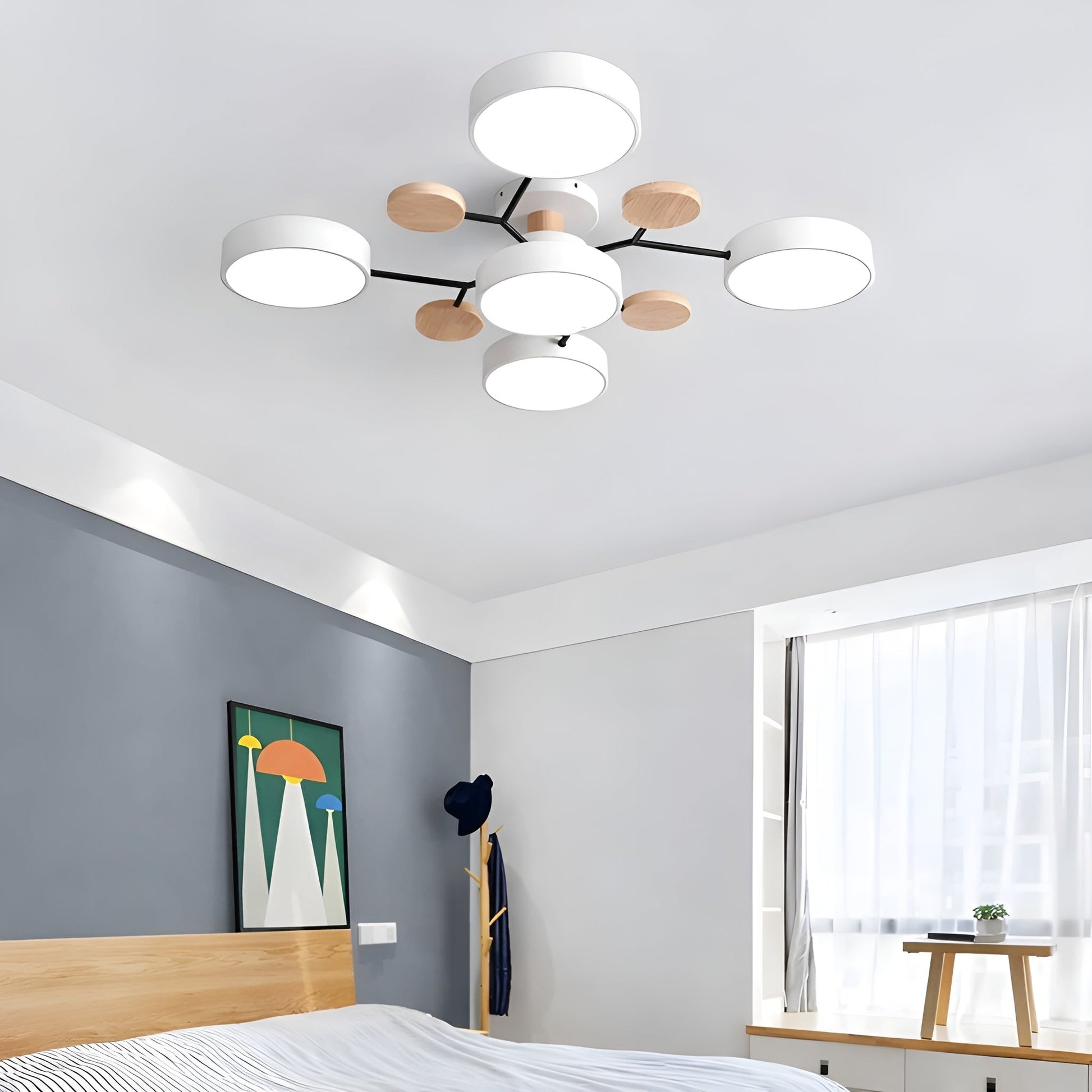 Plafondlamp Scandinavisch met Multi-Arm Design en Geïntegreerde LED
