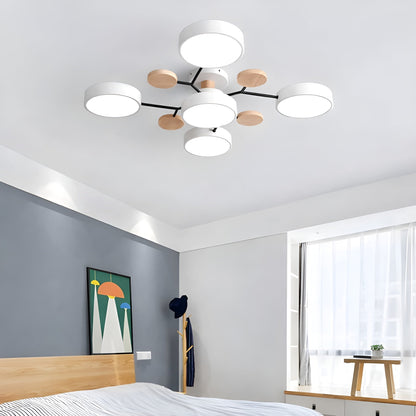 Plafondlamp Scandinavisch met Multi-Arm Design en Geïntegreerde LED
