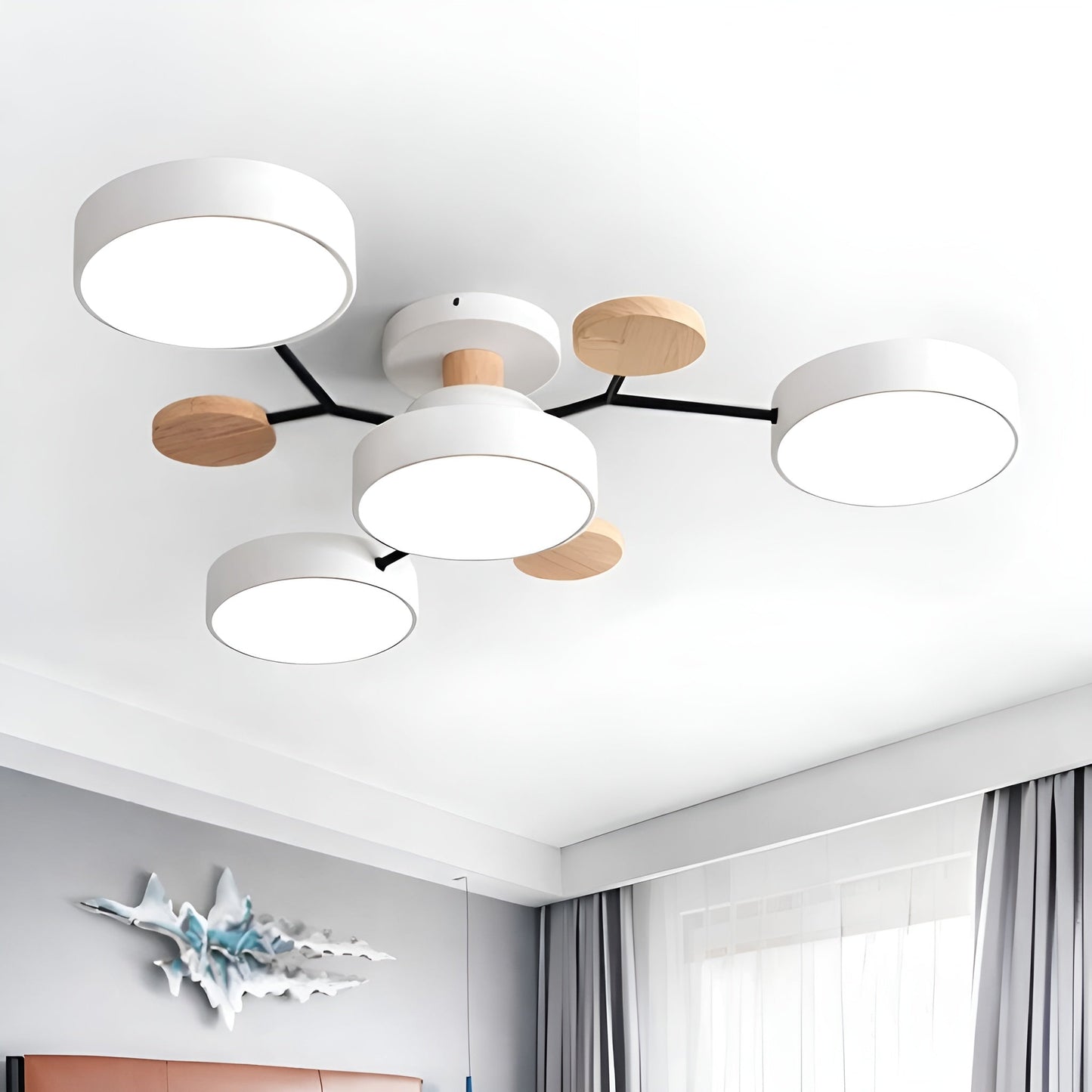 Plafondlamp Scandinavisch met Multi-Arm Design en Geïntegreerde LED