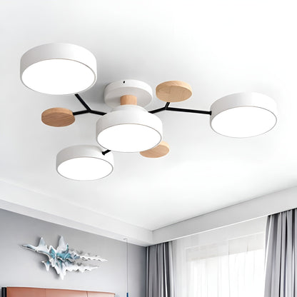 Plafondlamp Scandinavisch met Multi-Arm Design en Geïntegreerde LED