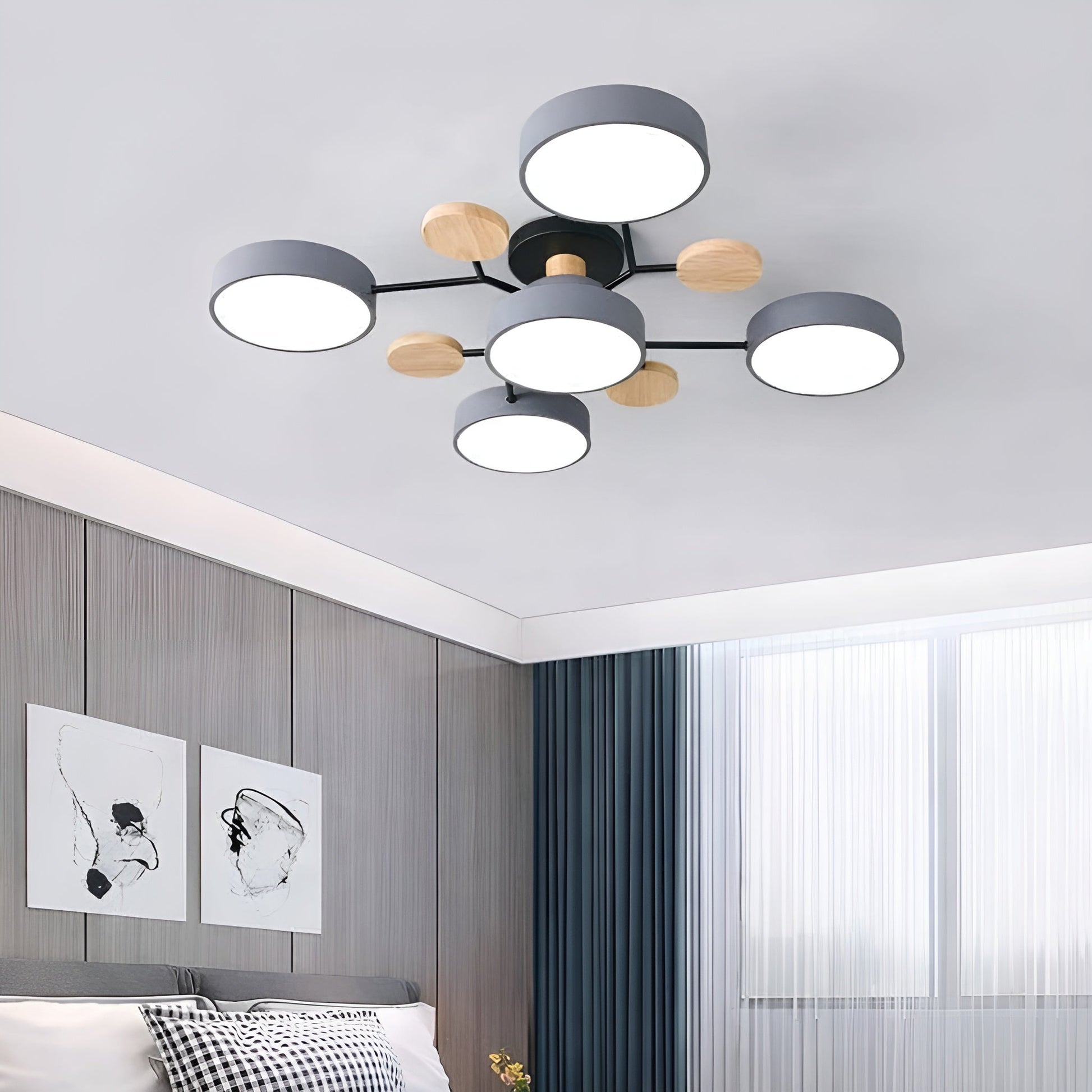 Plafondlamp Scandinavisch met Multi-Arm Design en Geïntegreerde LED