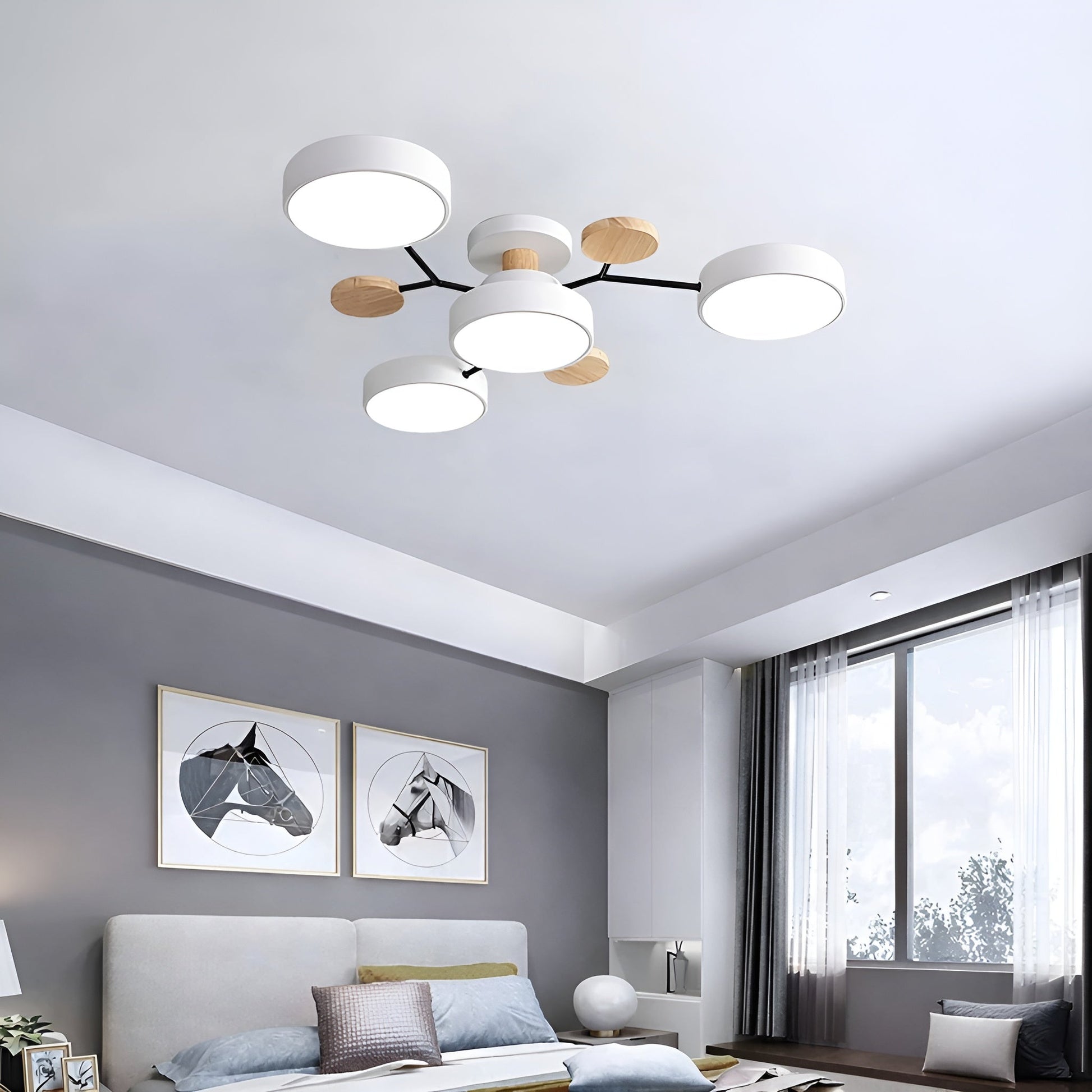 Plafondlamp Scandinavisch met Multi-Arm Design en Geïntegreerde LED