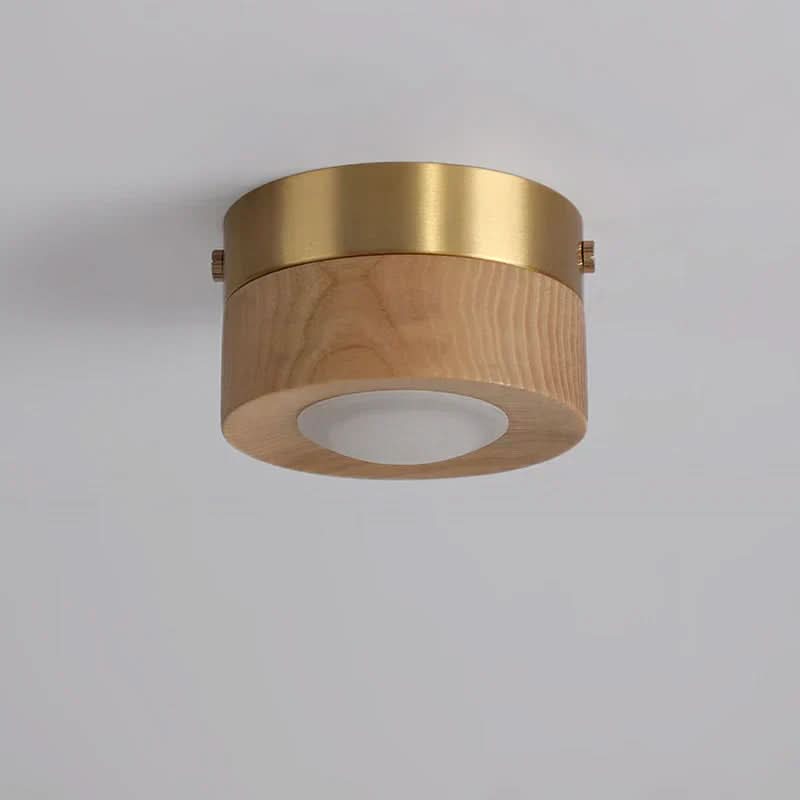 Plafondlamp Scandinavisch met Ronde Houten Kap en Geïntegreerde LED ##POS:4##