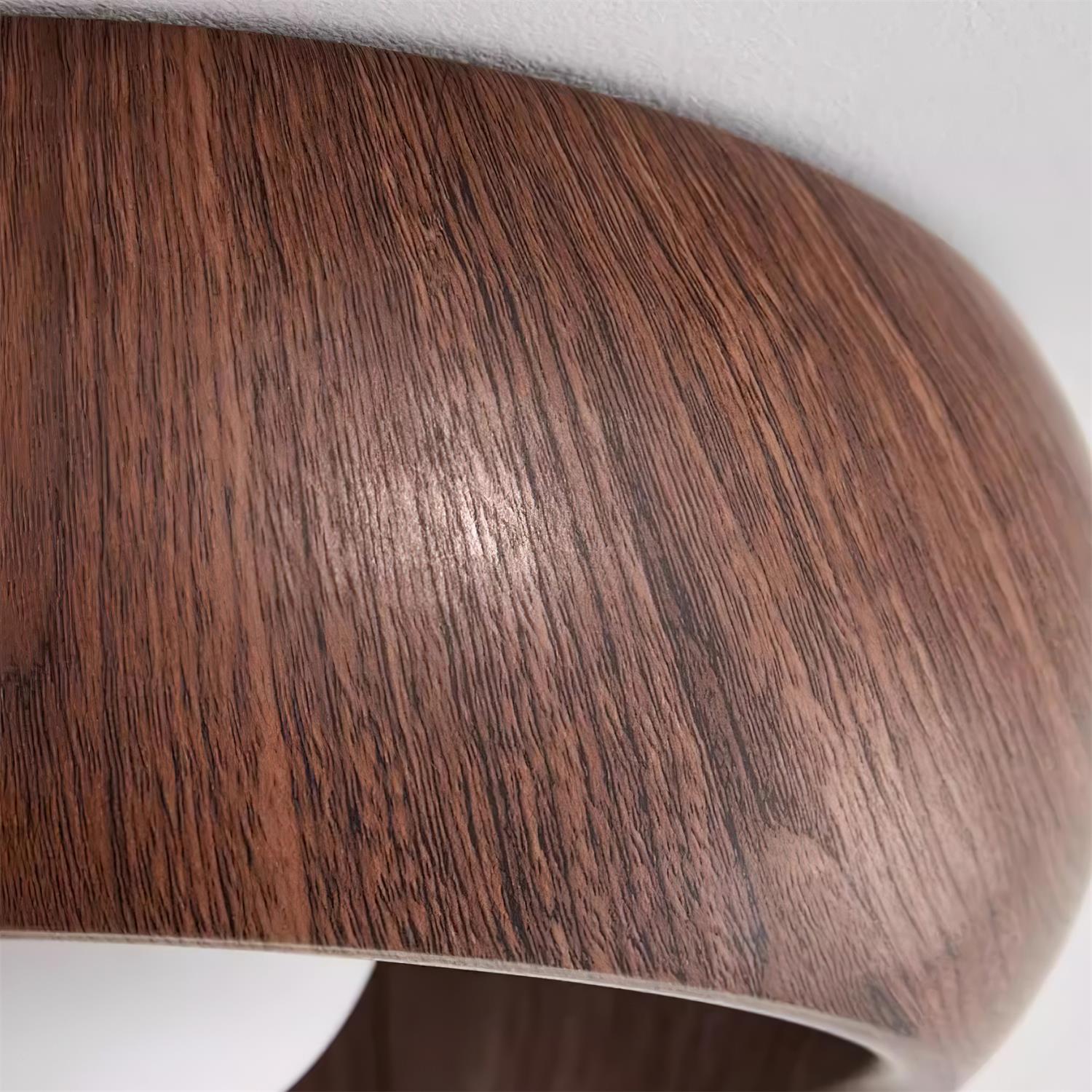 Plafondlamp Scandinavisch met Ronde Houten Kap en Ingebouwde LED