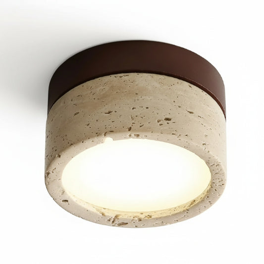 Plafondlamp Scandinavisch met Ronde Stenen Kap en Geïntegreerde LED