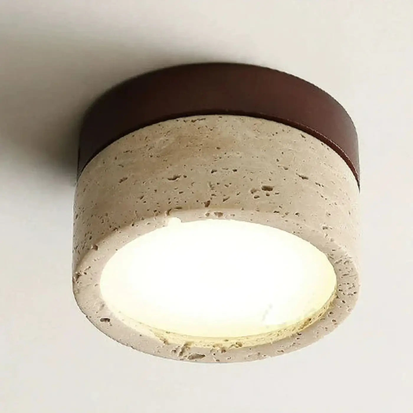 Plafondlamp Scandinavisch met Ronde Stenen Kap en Geïntegreerde LED