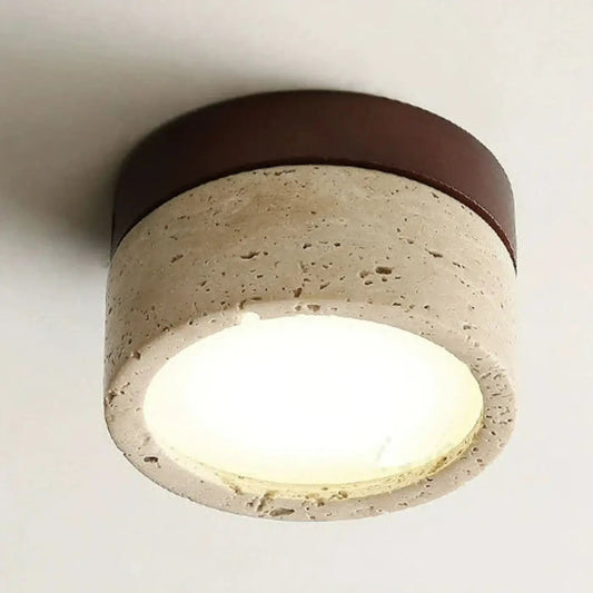 Plafondlamp Scandinavisch met Ronde Stenen Kap en Geïntegreerde LED