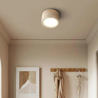 Plafondlamp Scandinavisch met Ronde Stenen Kap en Geïntegreerde LED