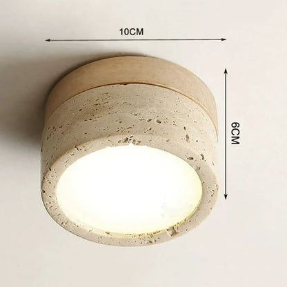 Plafondlamp Scandinavisch met Ronde Stenen Kap en Geïntegreerde LED