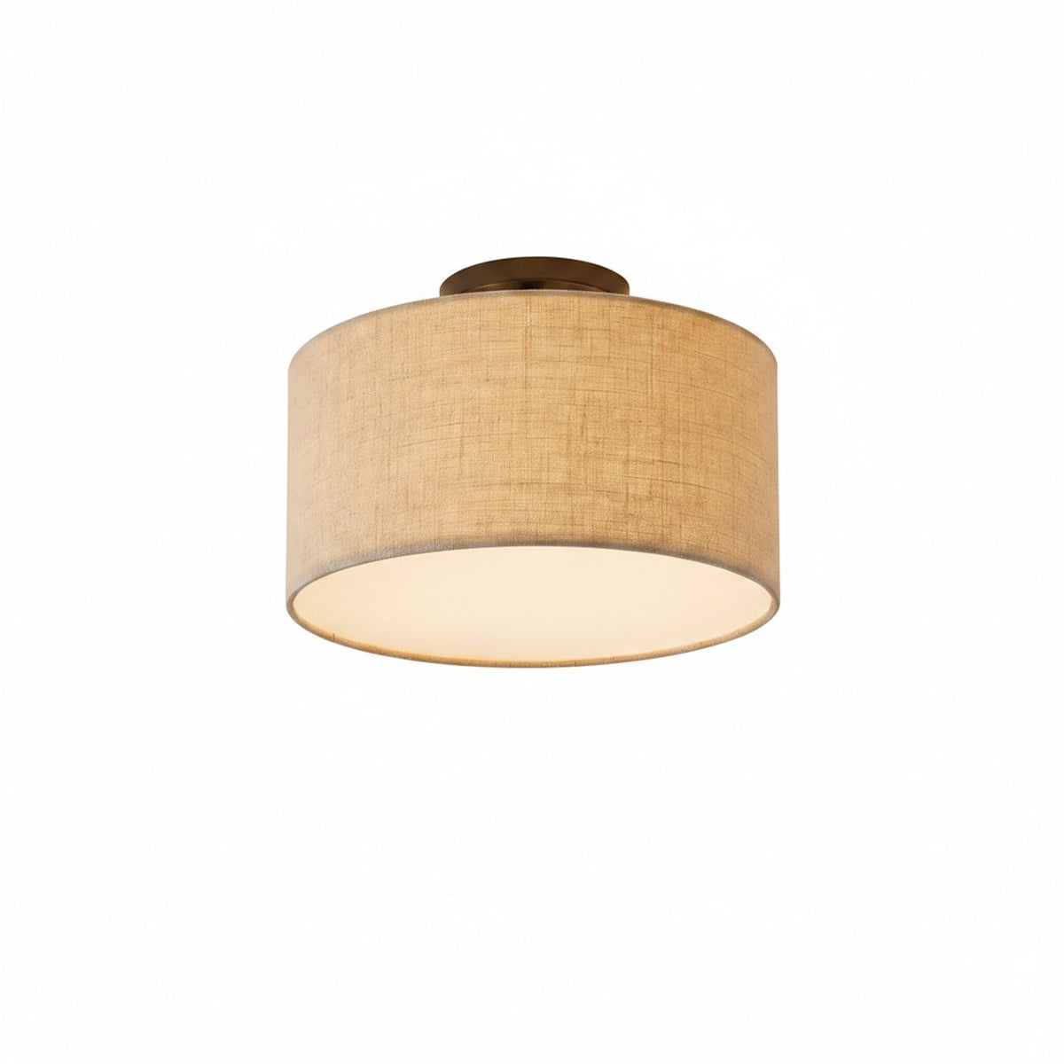 Plafondlamp Scandinavisch met Stoffen Kap en Ronde Trommelform