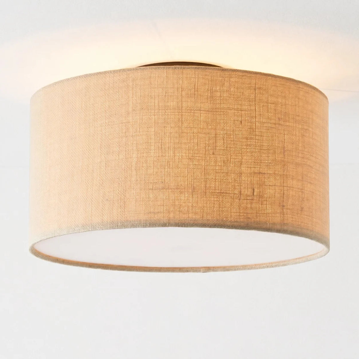 Plafondlamp Scandinavisch met Stoffen Kap en Ronde Trommelform
