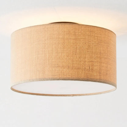 Plafondlamp Scandinavisch met Stoffen Kap en Ronde Trommelform