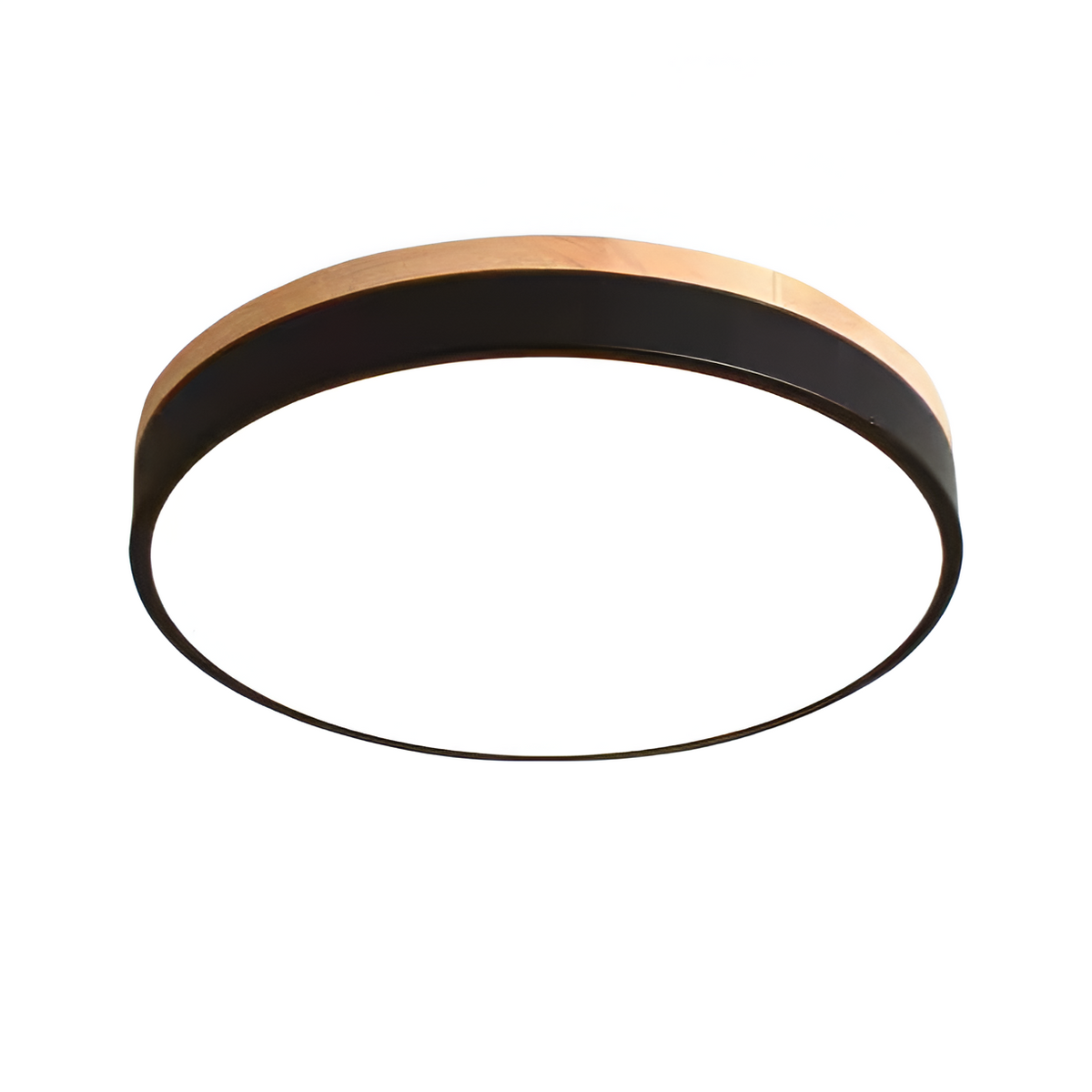 Plafondlamp Scandinavisch Rond LED met Houten Rand en Dimfunctie