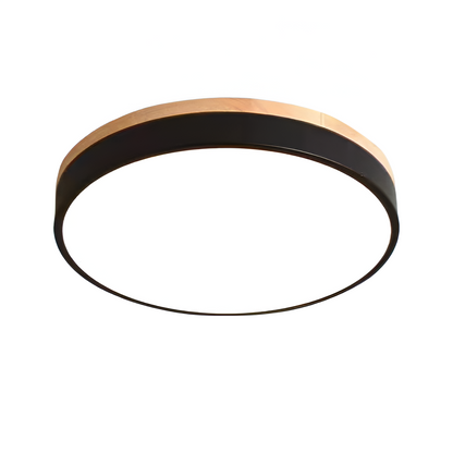 Plafondlamp Scandinavisch Rond LED met Houten Rand en Dimfunctie