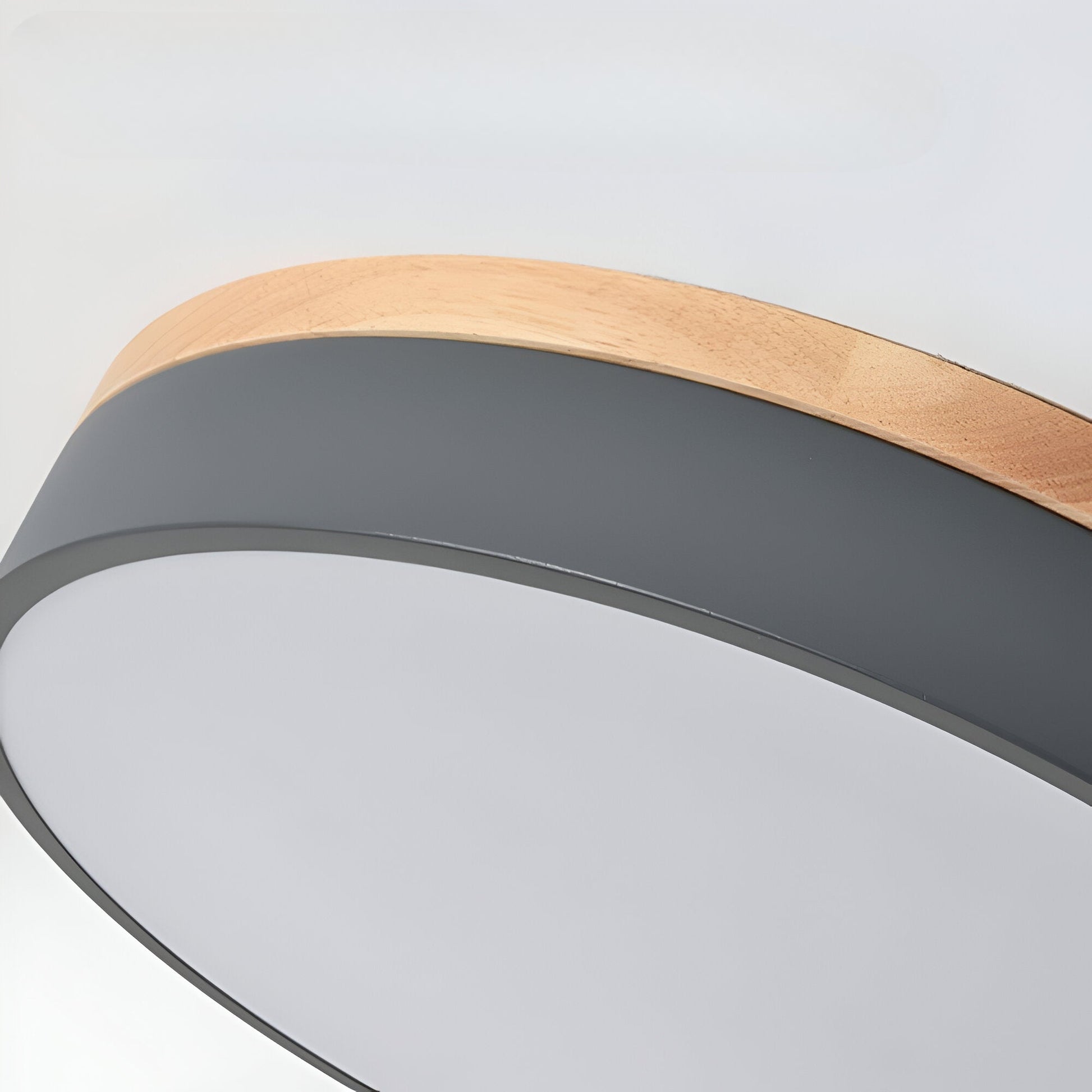 Plafondlamp Scandinavisch Rond LED met Houten Rand en Dimfunctie