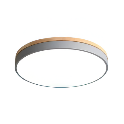 Plafondlamp Scandinavisch Rond LED met Houten Rand en Dimfunctie