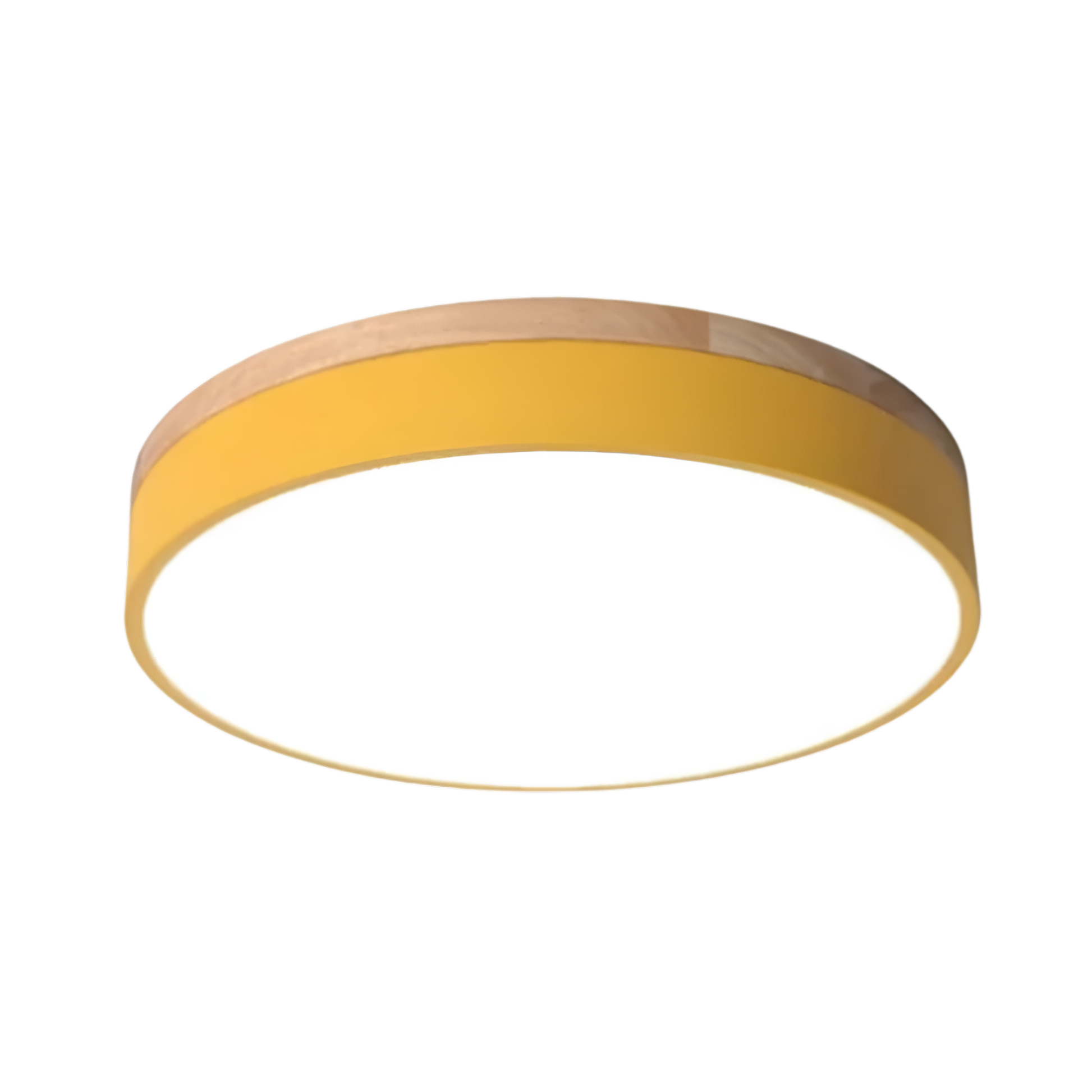 Plafondlamp Scandinavisch Rond LED met Houten Rand en Dimfunctie