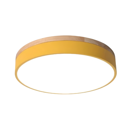 Plafondlamp Scandinavisch Rond LED met Houten Rand en Dimfunctie