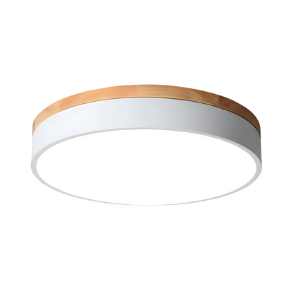 Plafondlamp Scandinavisch Rond LED met Houten Rand en Dimfunctie