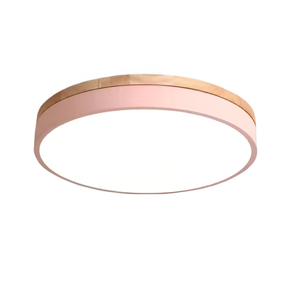 Plafondlamp Scandinavisch Rond LED met Houten Rand en Dimfunctie