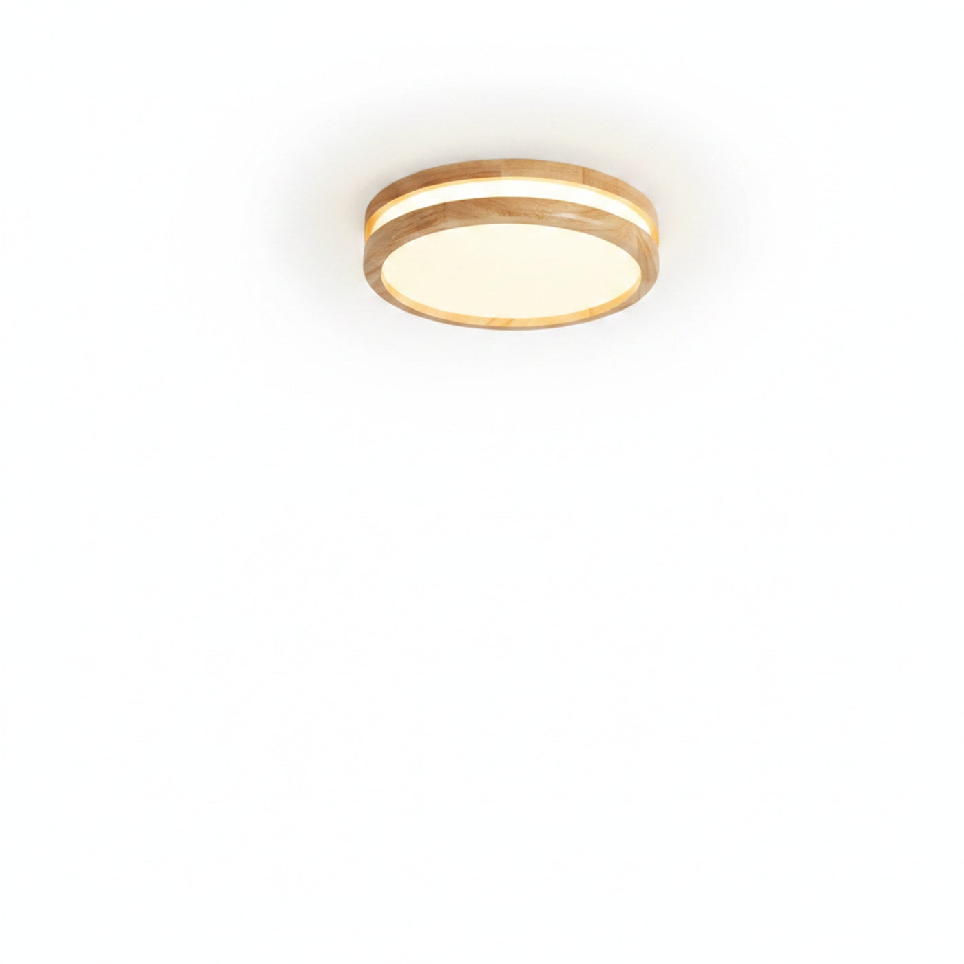 Plafondlamp Scandinavisch Rond met Houten Rand en Geïntegreerde LED
