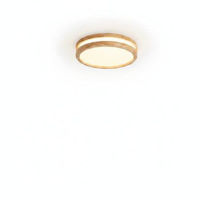Plafondlamp Scandinavisch Rond met Houten Rand en Geïntegreerde LED