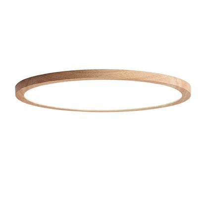 Plafondlamp Scandinavisch Rond met Houten Rand en Geïntegreerde LED