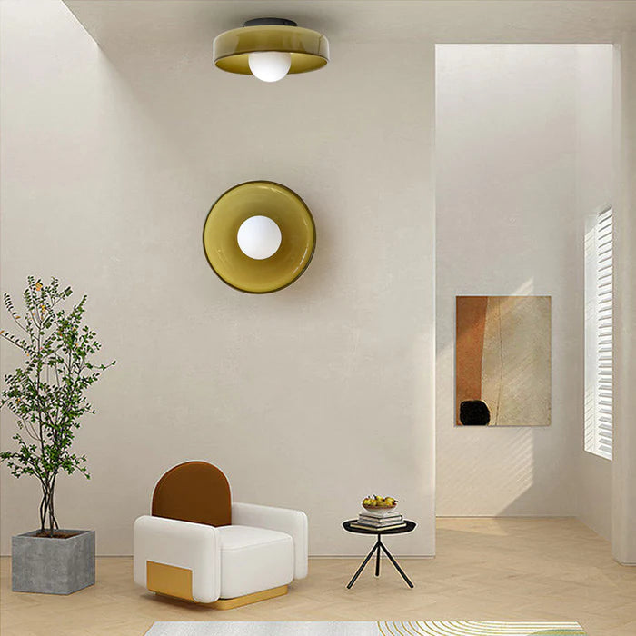 Plafondlamp Wandlamp Modern Minimalistisch met Glazen Bol en Ronde Kap