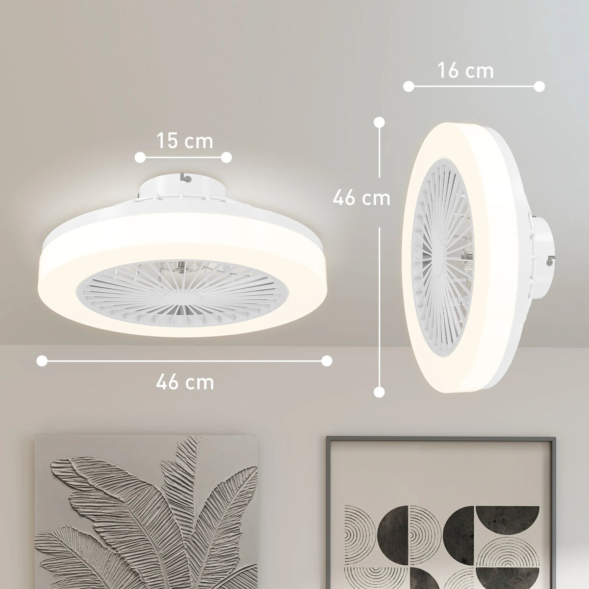 Plafondventilator met LED Lamp en Afstandsbediening Dimbaar Modern