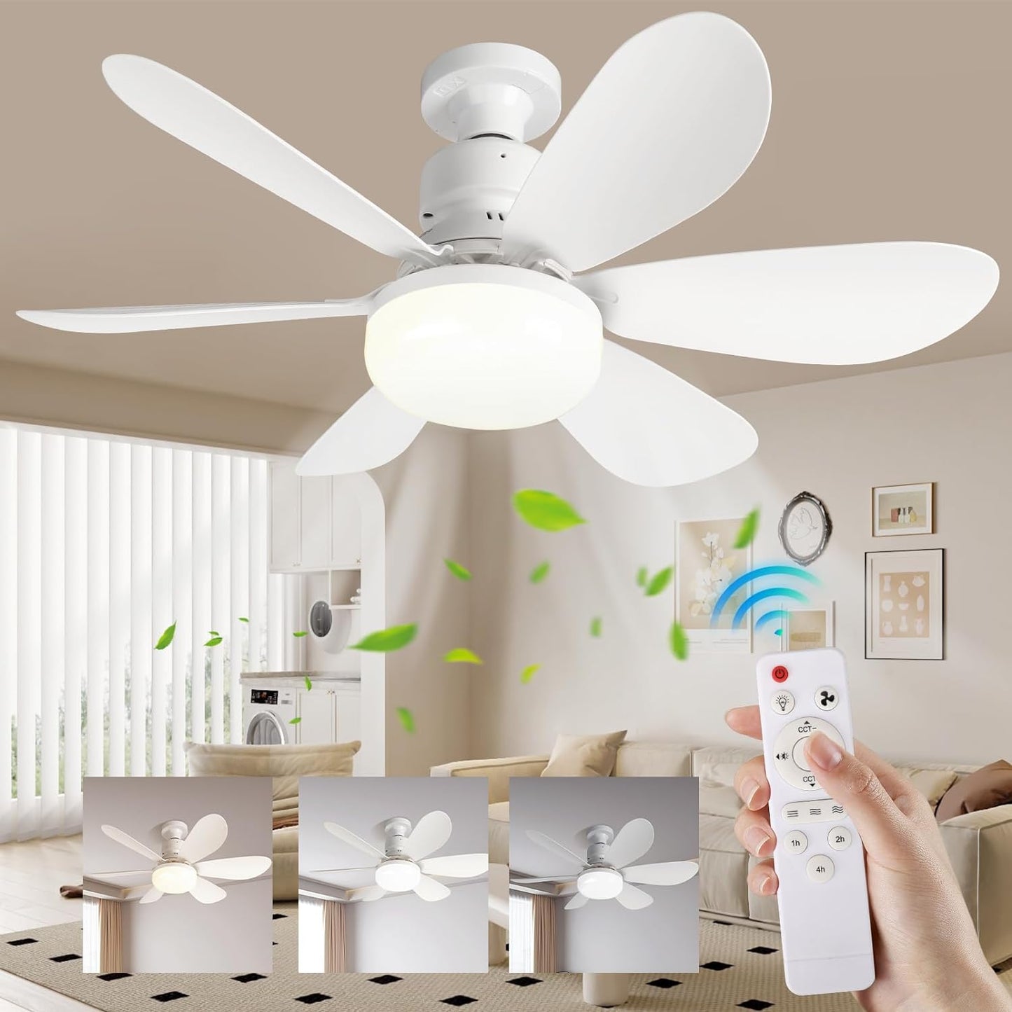 Plafondventilator met LED Verlichting en Afstandsbediening Dimbaar