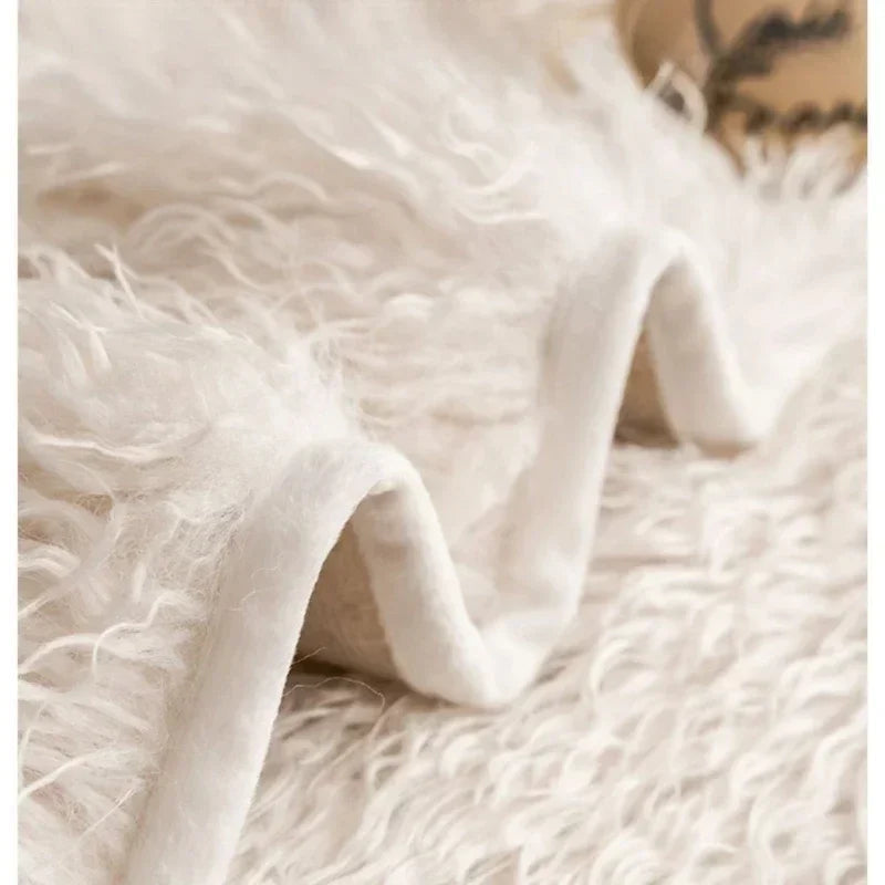 Pluche Bankhoes met Langharige Nepbont Textuur voor Bank en Sofa
