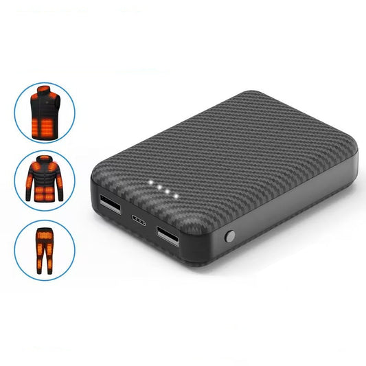 Powerbank 12000mAh voor Verwarmde Kleding met USB-C en 3 Uitgangen