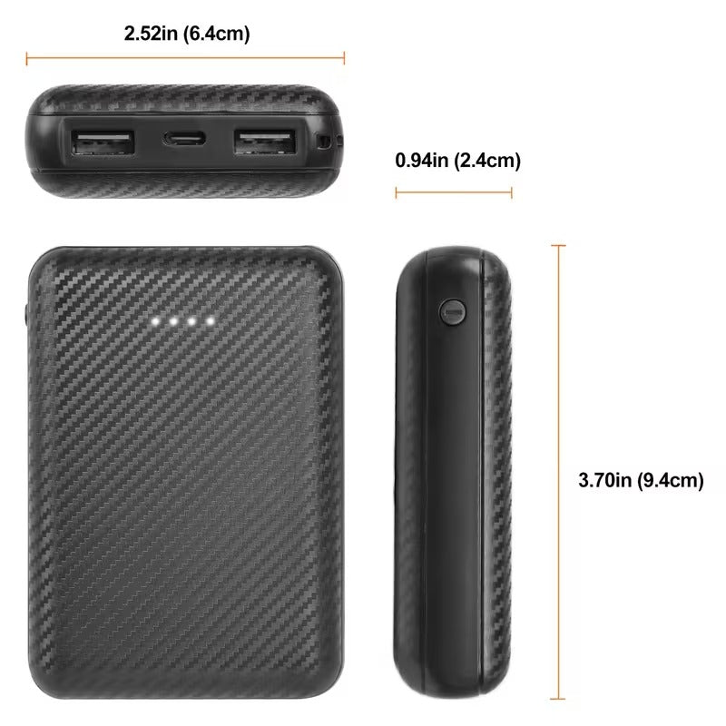 Powerbank 12000mAh voor Verwarmde Kleding met USB-C en 3 Uitgangen